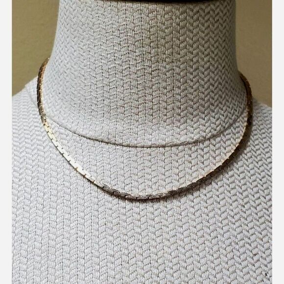 Jewelry - Gold Plated Triangle Link Choker 16" Chain Necklace